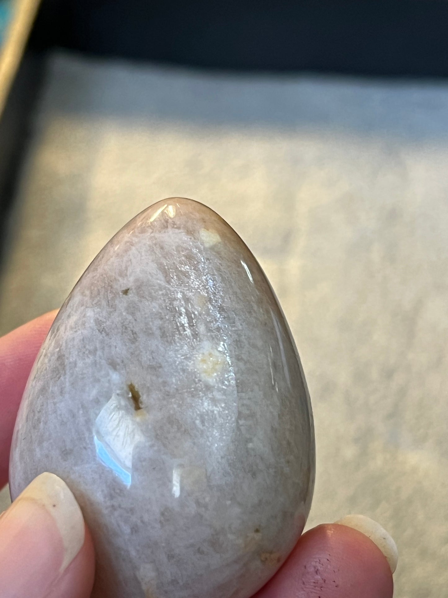 Peach moonstone egg