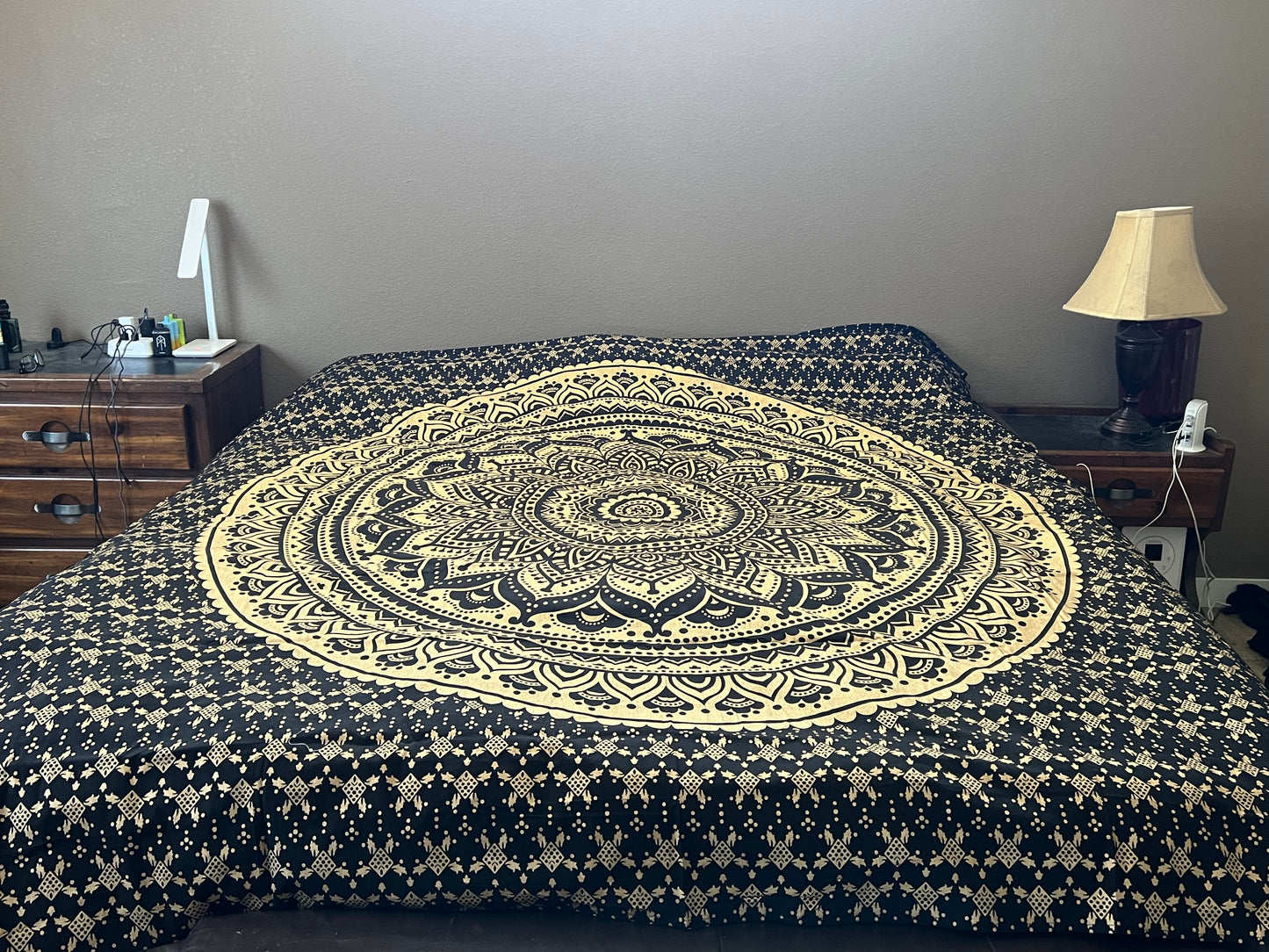 Black and gold tapestry