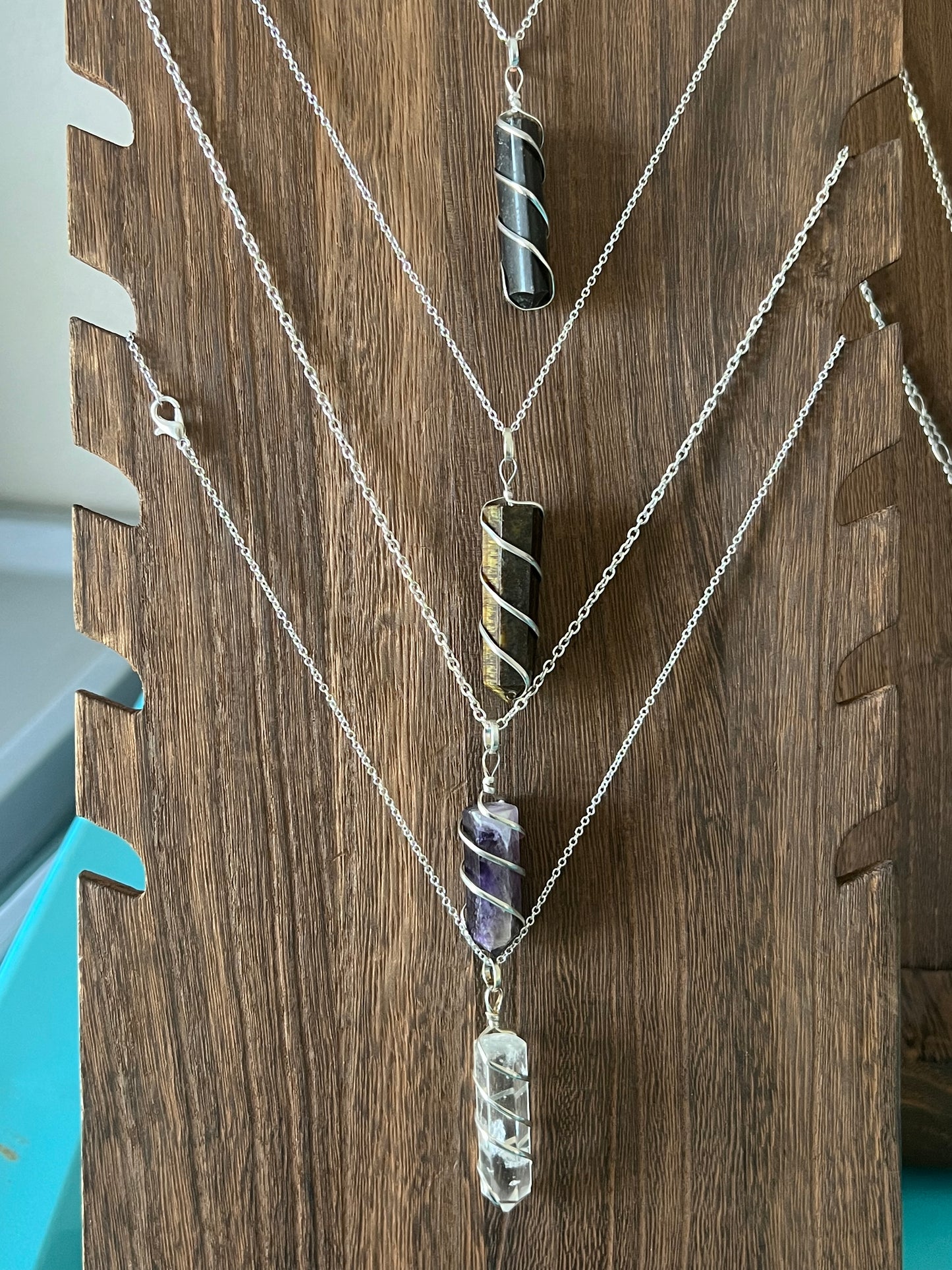 Gemstone necklace pendants