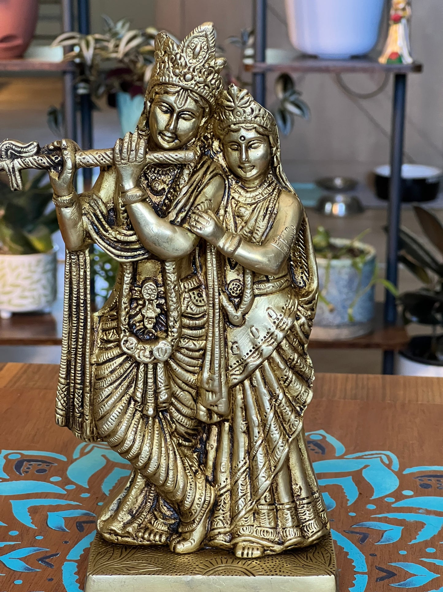 Radakrishna brass statue