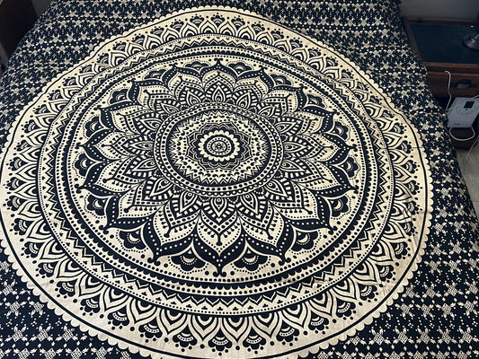 Black and gold tapestry