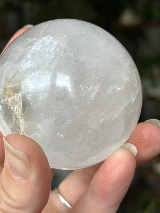 Clear quartz sphere