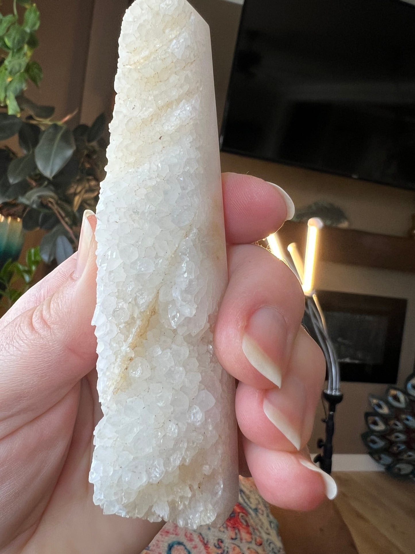 White Crystal Druzy Tower