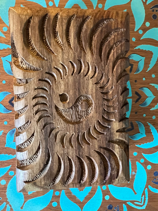 Carved yin/yang wooden box