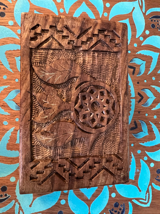 Carved dream catcher wooden box