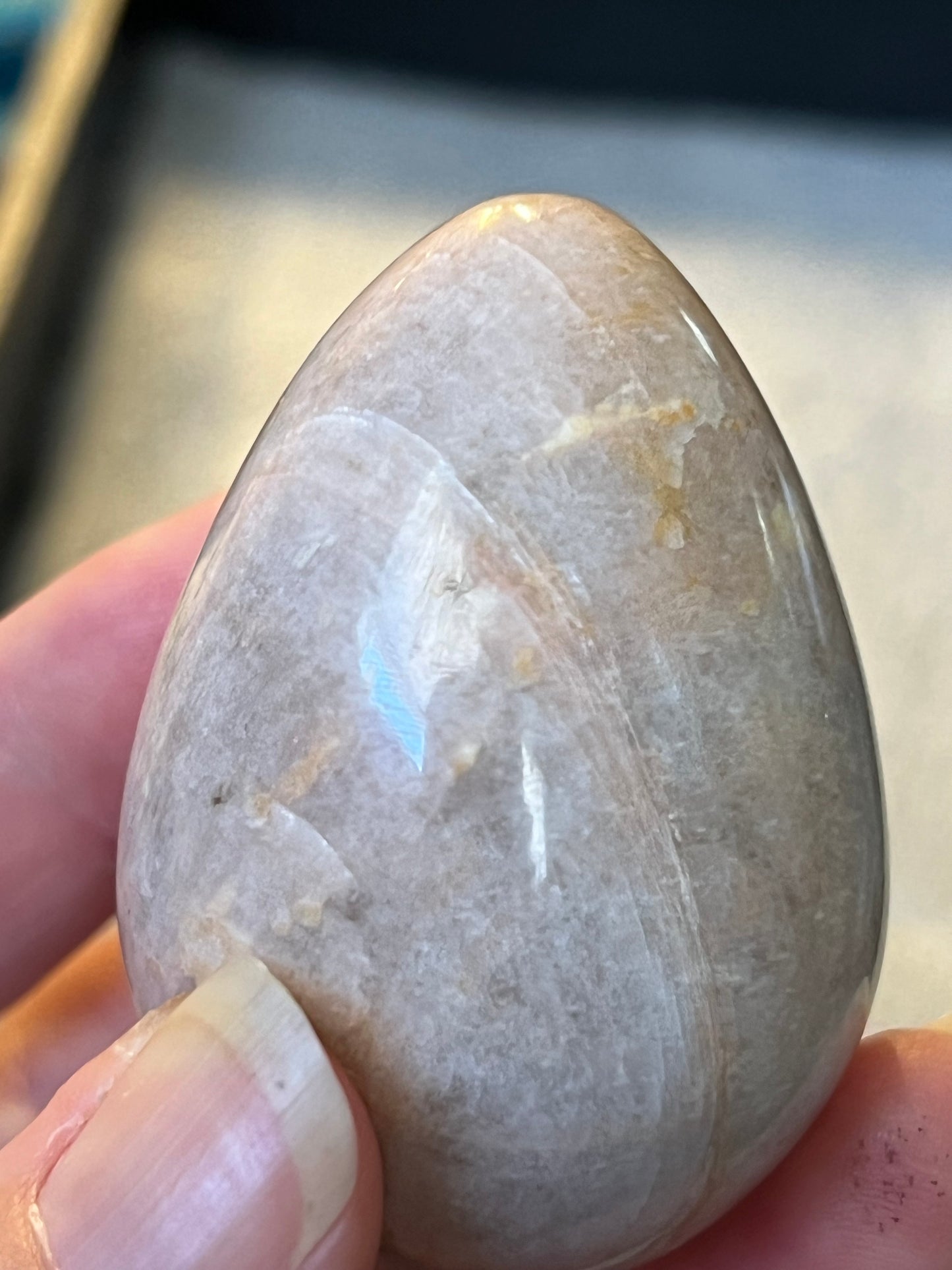 Peach moonstone egg