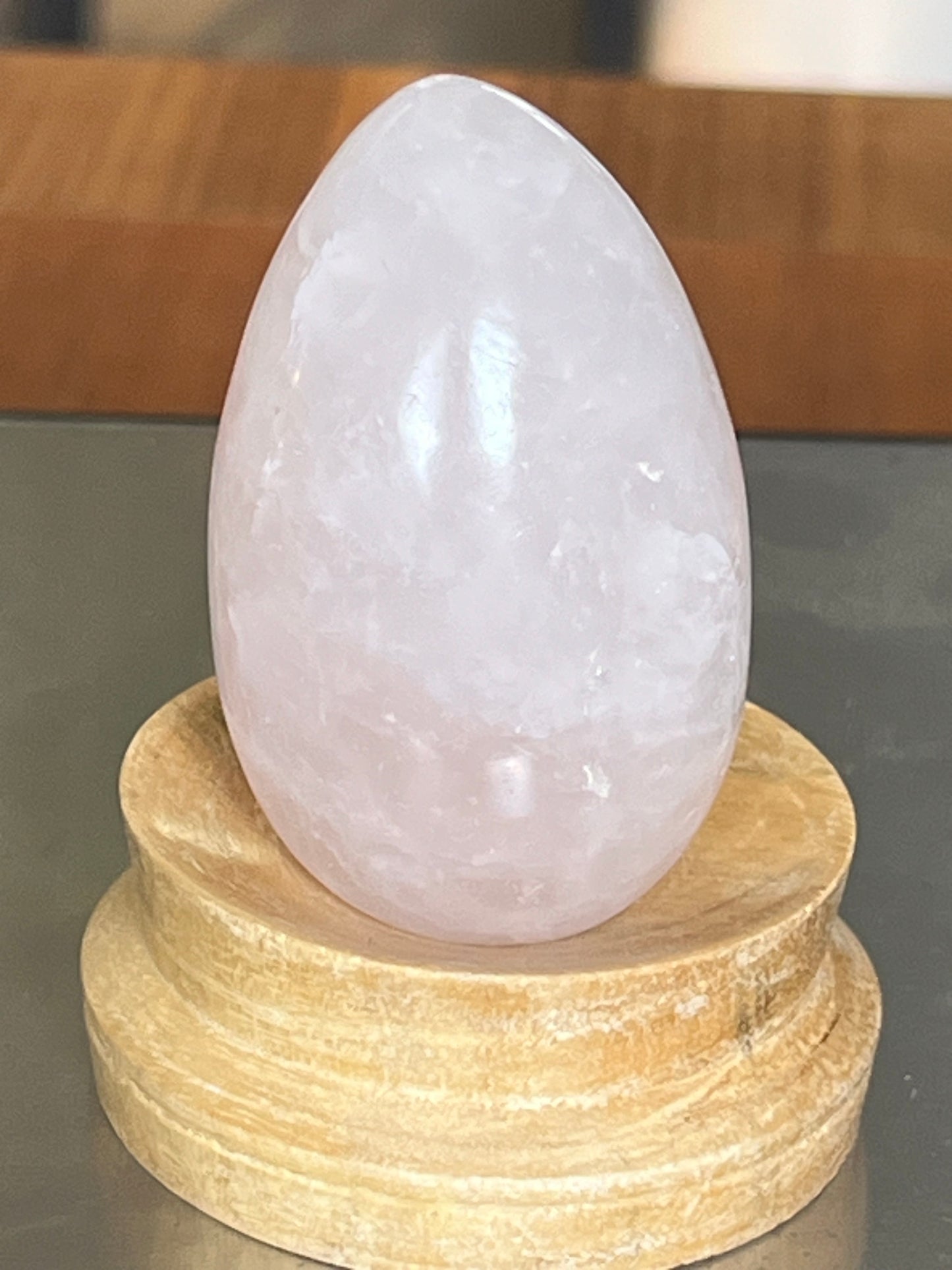 Rose quartz gemstone eggs