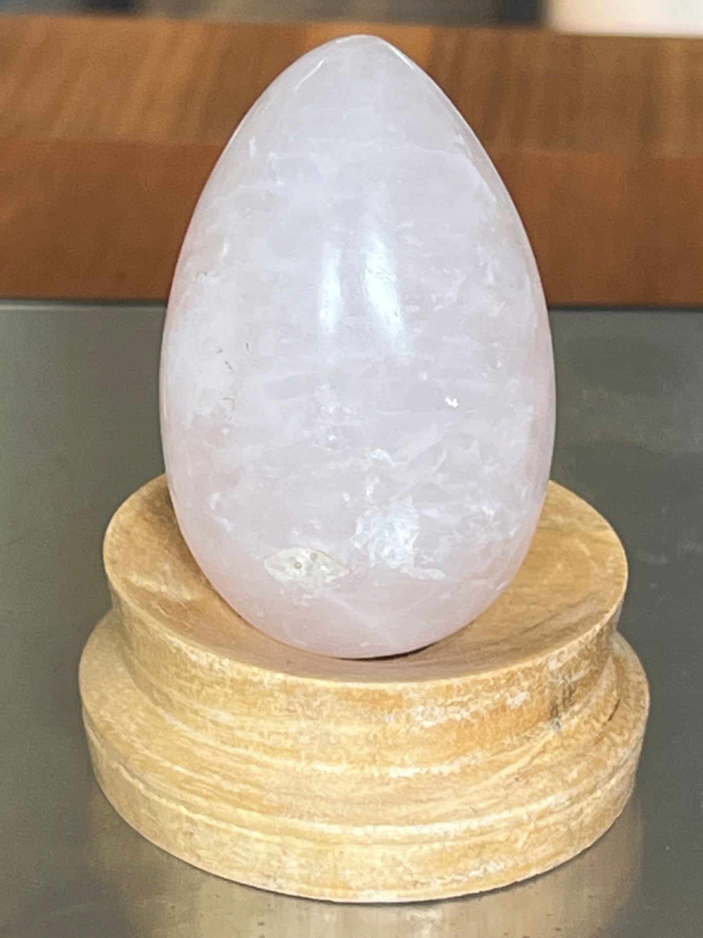 Rose quartz gemstone eggs