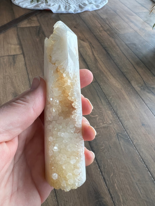 White Crystal Druzy Tower